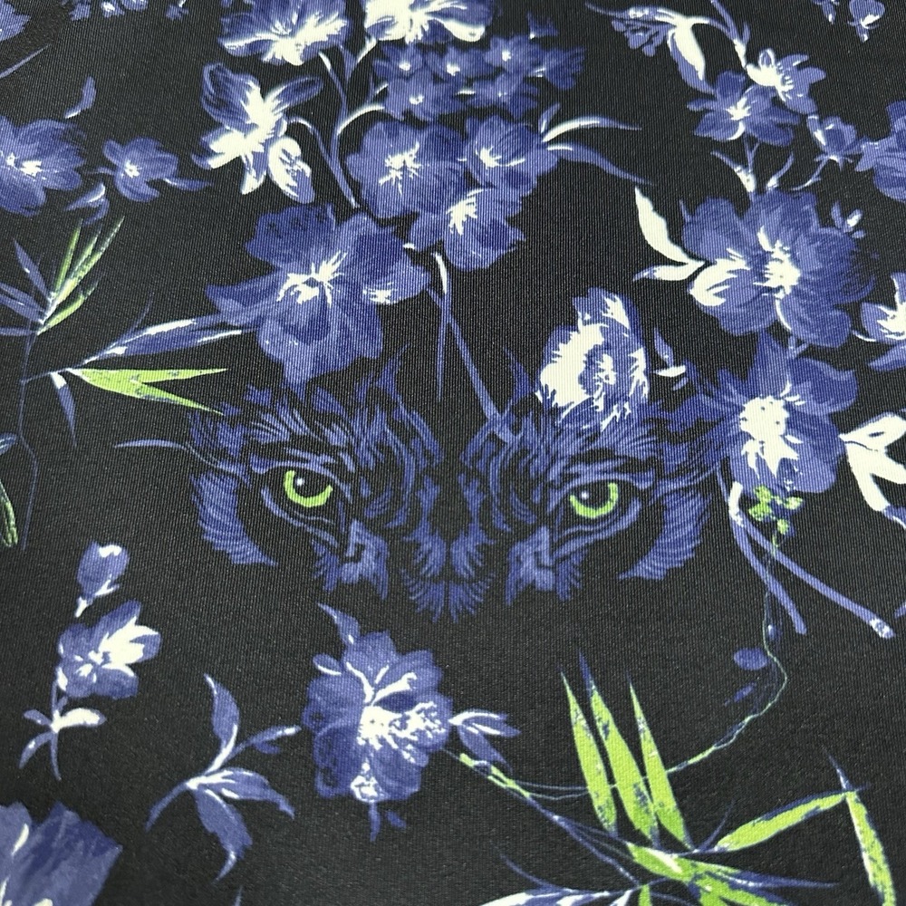 Greyson Dark Floral Golf Polo Mens Large Maltese Blue Black Wolf Eyes AOP - Picture 6 of 10